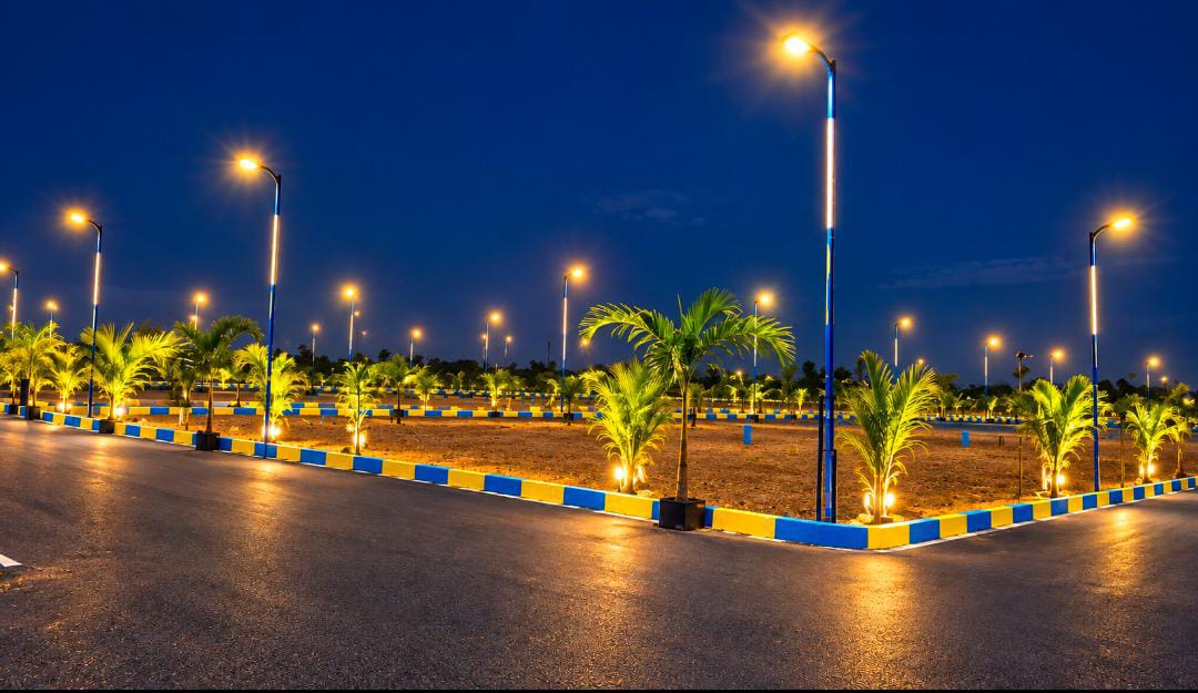 Illuminated plots and street lighting at BI New Teachers Colony